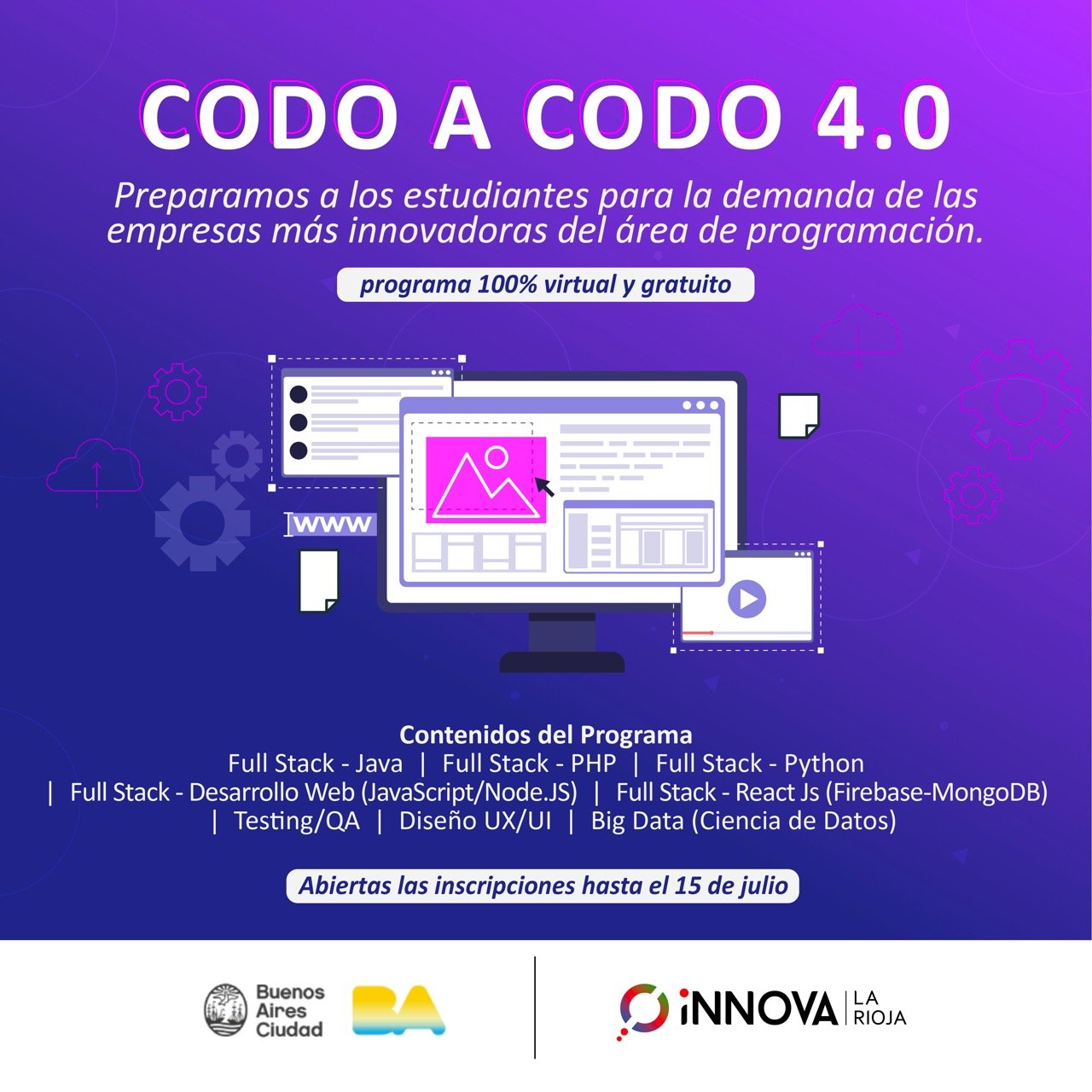 Te invitamos a participar del Programa “Codo a Codo”